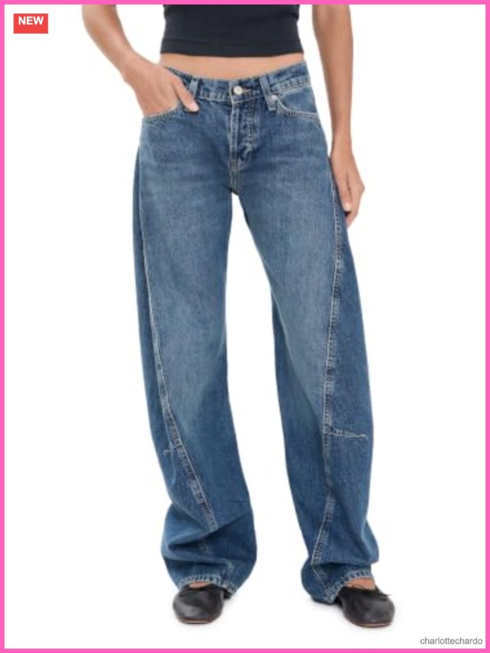 Women's Fable Twisted Seam Jeans Low Rise Flared Button Fly
